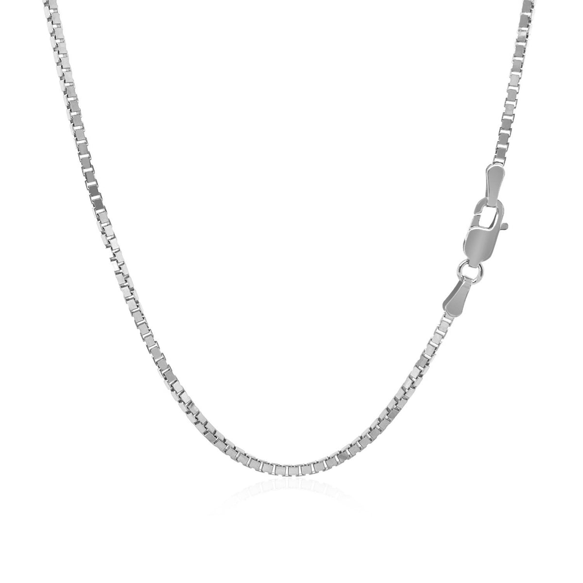 14k White Gold Classic Box Chain (1.4 mm), view 15