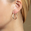 Small Wedding Hoops in 14K Yellow Gold, view 3