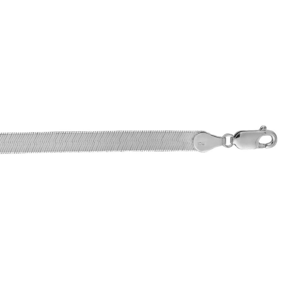 14K White Gold Super Flex Herringbone Bracelet (4.60 mm), view 4