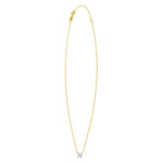 14K Yellow Gold Mini Diamond N Initial Pendant Necklace, view 2