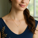 14K Yellow Gold Mini Diamond N Initial Pendant Necklace, view 5