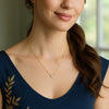 14K Yellow Gold Mini Diamond N Initial Pendant Necklace, view 5