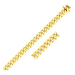 10K Yellow Gold Classic Miami Cuban Solid Bracelet (8.20 mm)