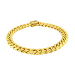 10K Yellow Gold Classic Miami Cuban Solid Bracelet (8.20 mm), view 3
