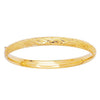 14k Yellow Gold Diamond Cut Design Dome Motif Childrens Bangle (5.50 mm)