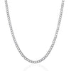 Rhodium Plated 3.7mm Sterling Silver Curb Style Chain (3.70 mm), view 2