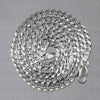 Rhodium Plated 3.7mm Sterling Silver Curb Style Chain (3.70 mm), view 4