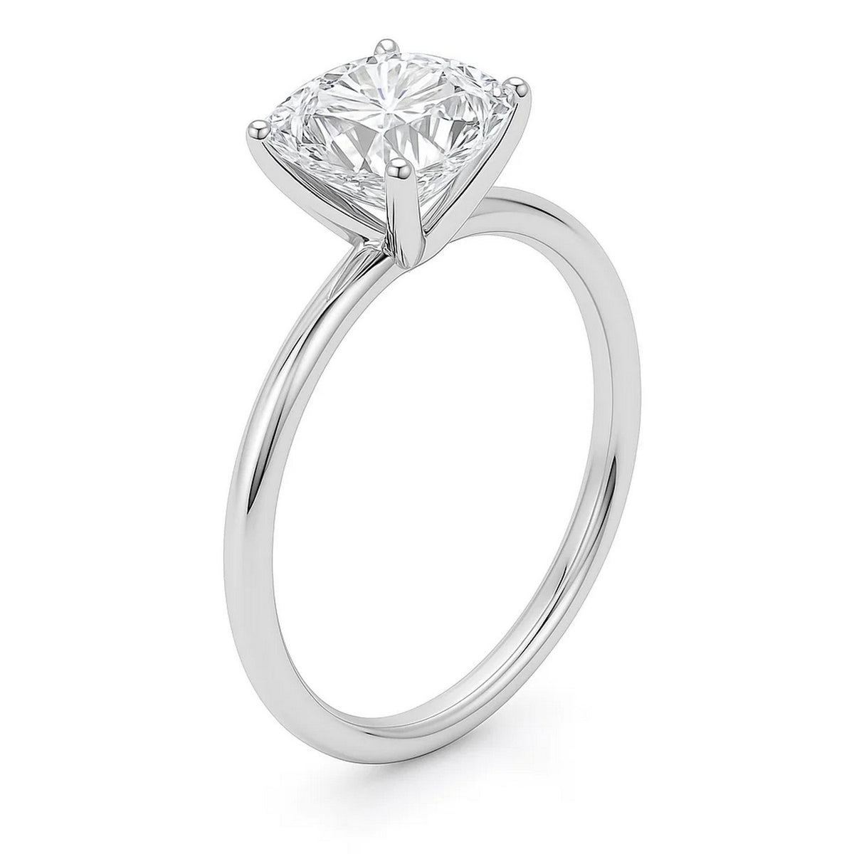 3 Carat Cushion Lab Grown IGI G/VS1 Diamond Solitaire Ring in 10K White Gold, view 2