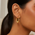 Medium Heart Hoop Earrings in 14K Yellow Gold, view 2