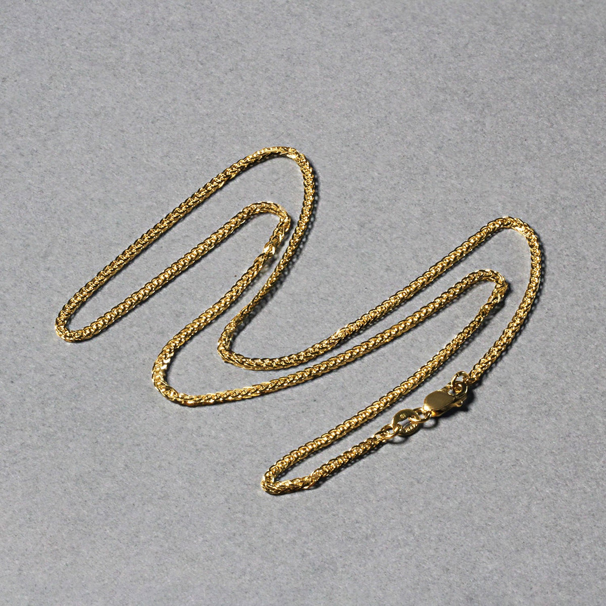 14k Yellow Gold Square Wheat Chain (1.80 mm), view 9
