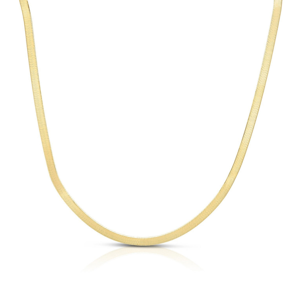 Sterling Silver Yellow Gold Plated Imperial Herringbone Chain (3.40 mm), view 2