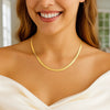 Sterling Silver Yellow Gold Plated Imperial Herringbone Chain (3.40 mm), view 5