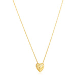14K Yellow Gold High Polish Scribbles Heart Necklace
