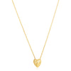 14K Yellow Gold High Polish Scribbles Heart Necklace