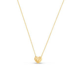 14K Yellow Gold High Polish Scribbles Heart Necklace, view 2