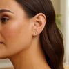 14K Yellow Gold Yours Truly Initial D Stud Earring, view 2