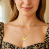 14K Yellow Gold Disc Initial C Pendant