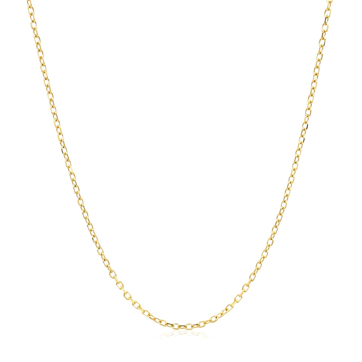14k Yellow Gold Faceted Cable Link Chain (1.2 mm), view 2