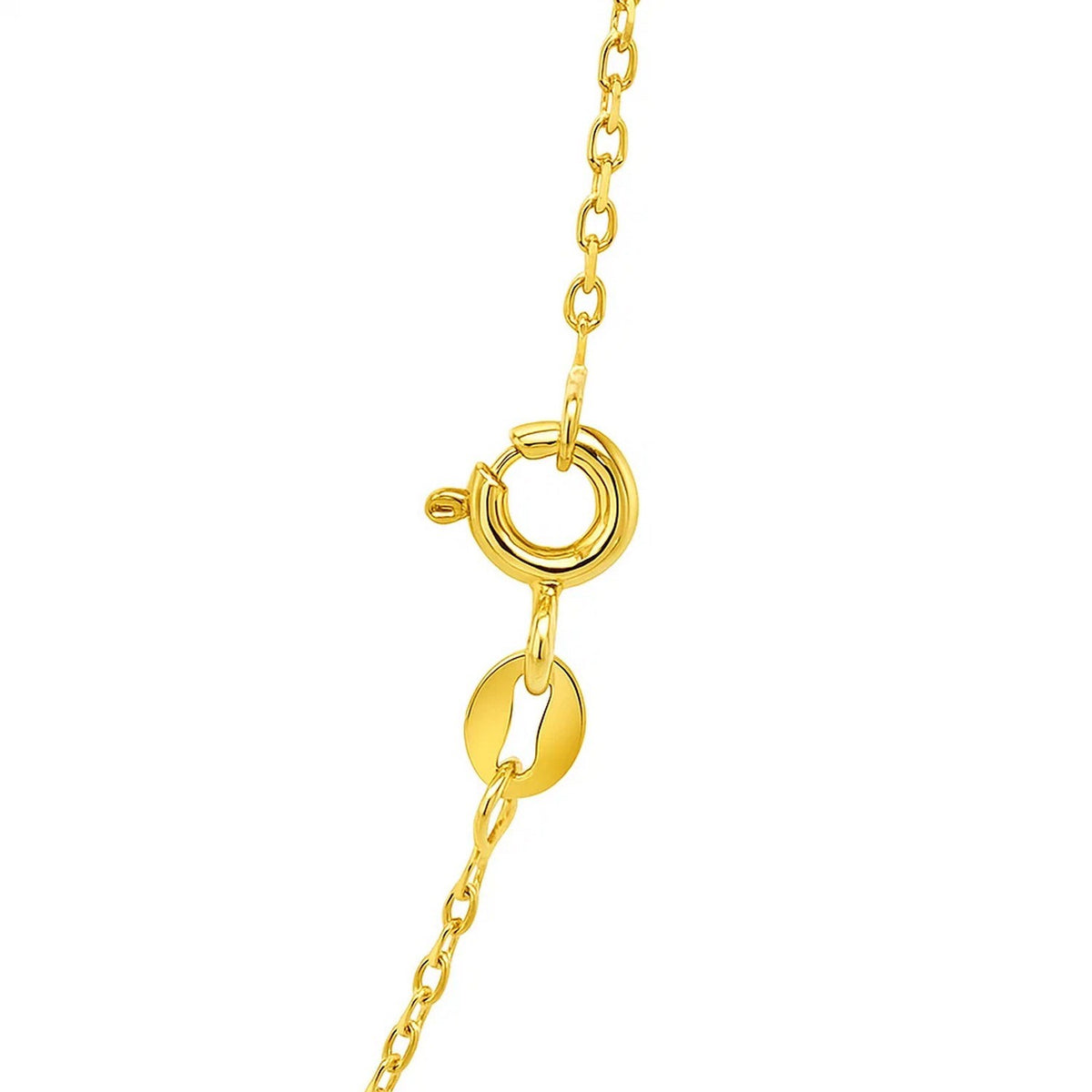 14k Yellow Gold Faceted Cable Link Chain (1.2 mm), view 10