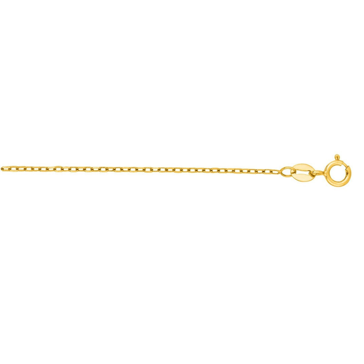 14k Yellow Gold Faceted Cable Link Chain (1.2 mm), view 7