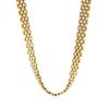 14K Yellow Gold Fancy Polished Multi-Row Panther Link Necklace, view 2