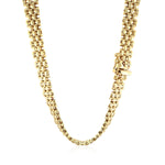 14K Yellow Gold Fancy Polished Multi-Row Panther Link Necklace, view 3