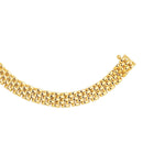 14K Yellow Gold Fancy Polished Multi-Row Panther Link Necklace, view 4
