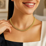 14K Yellow Gold Fancy Polished Multi-Row Panther Link Necklace, view 6