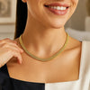 14K Yellow Gold Fancy Polished Multi-Row Panther Link Necklace, view 6