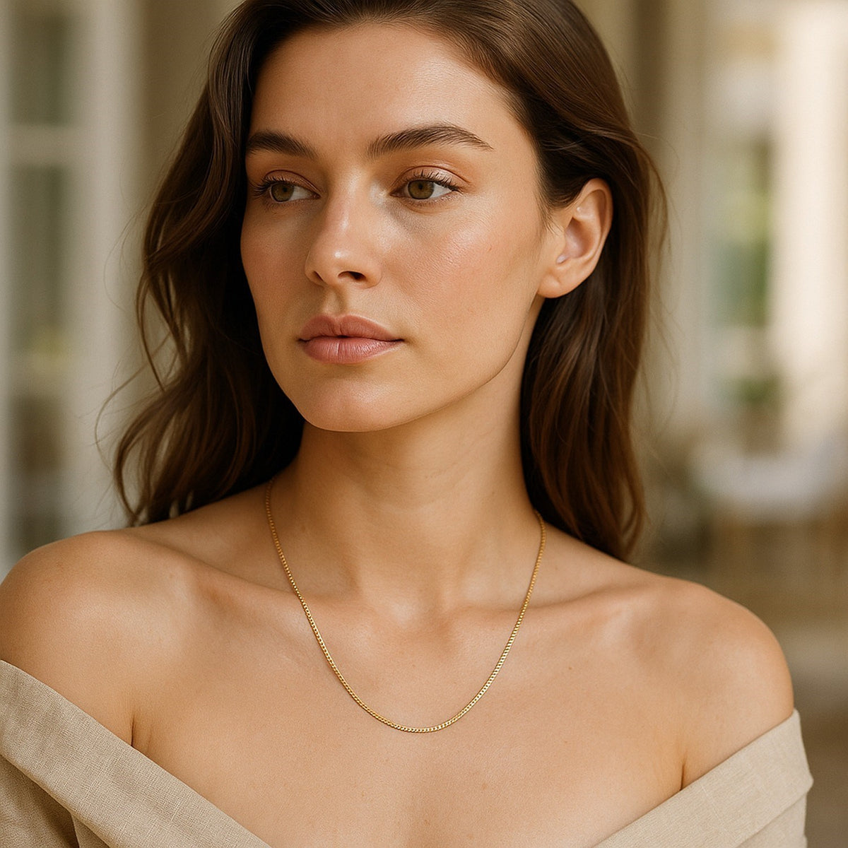 14k Yellow Gold Classic Box Chain (0.60 mm) (Style 60170), view 3