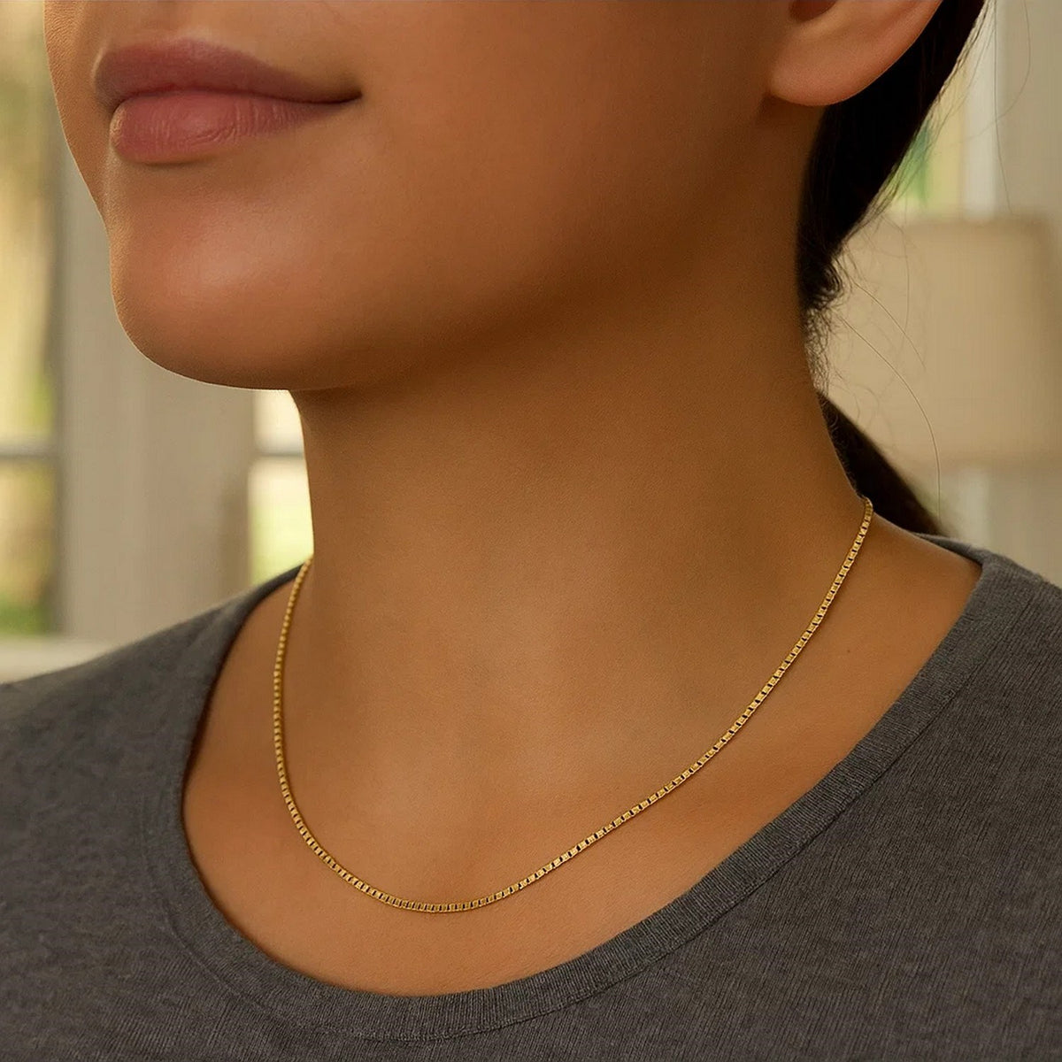 14k Yellow Gold Classic Box Chain (0.60 mm) (Style 60170), view 16
