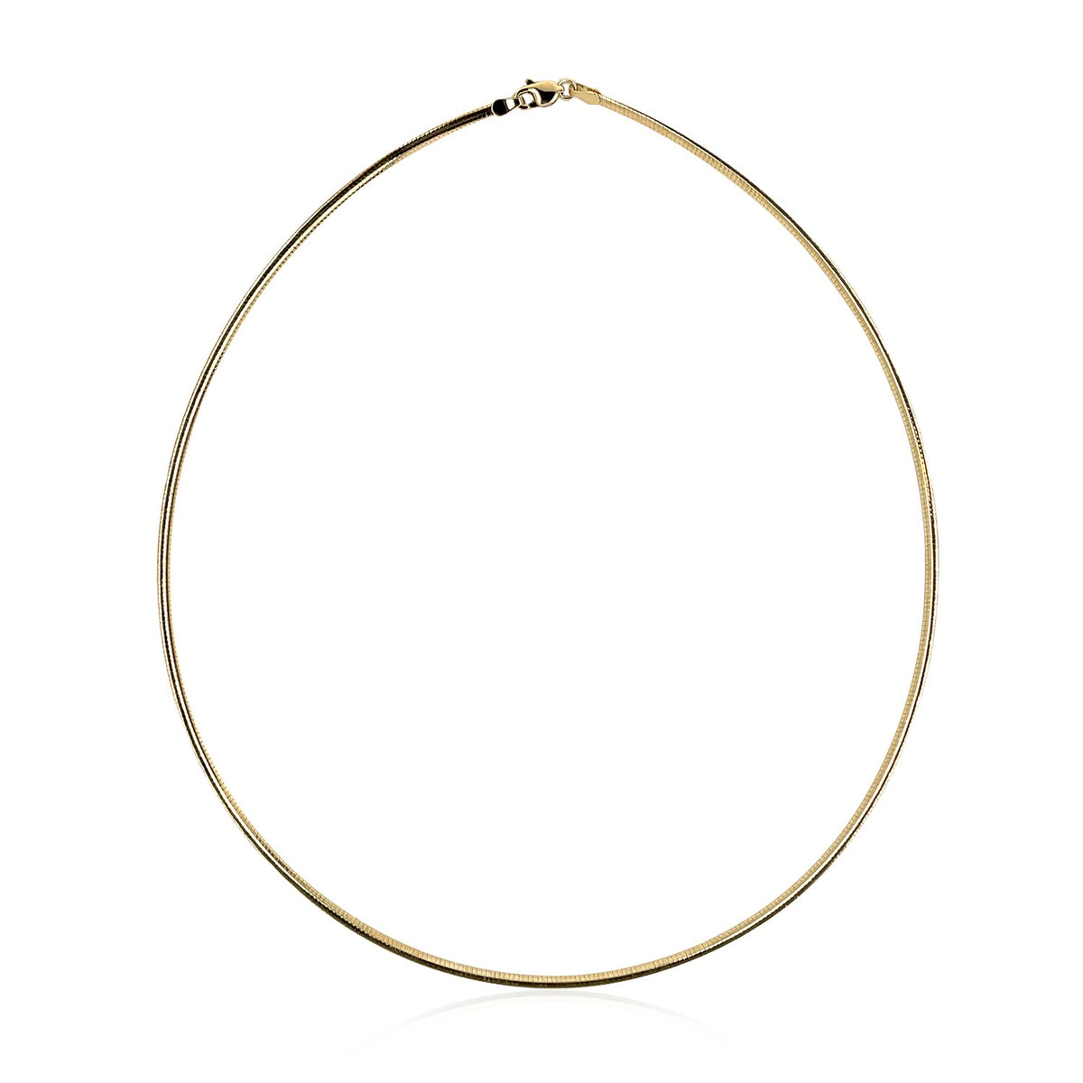 14k Yellow Gold Classic Omega Style Necklace (2.00 mm), view 2