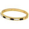 14K Yellow Gold Black And White Art Deco Hexagon Bangle, view 2