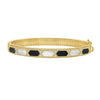 14K Yellow Gold Black And White Art Deco Hexagon Bangle, view 3