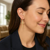 14K Yellow Gold Cross Thread Drop Earrings