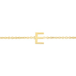 14K Yellow Gold Mini Initial E Bracelet, view 3