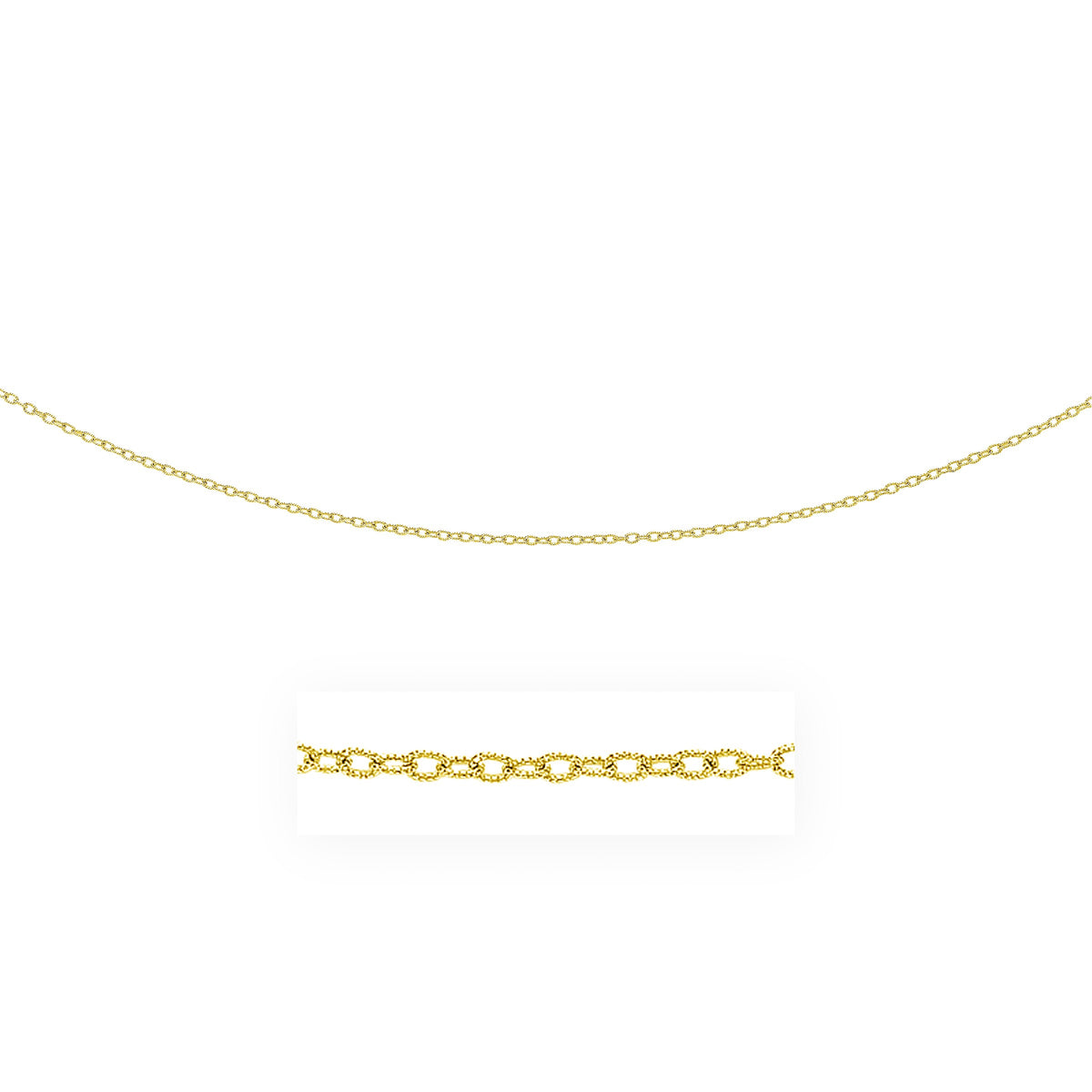 14k Yellow Gold Pendant Chain with Textured Links (2.50 mm), view 9
