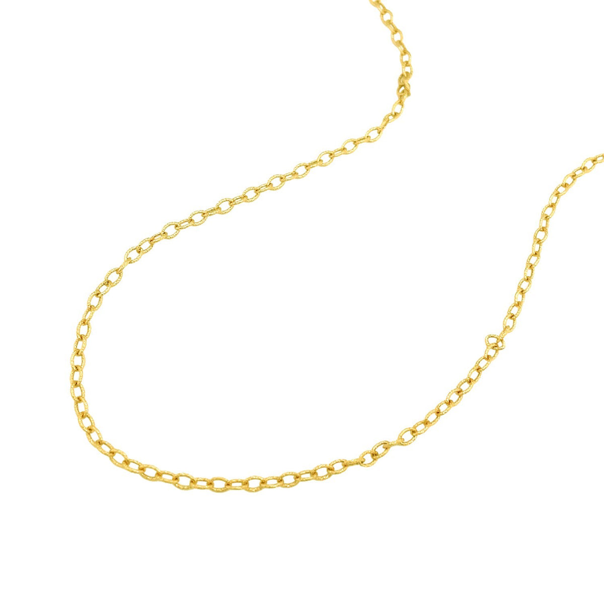 14k Yellow Gold Pendant Chain with Textured Links (2.50 mm), view 11