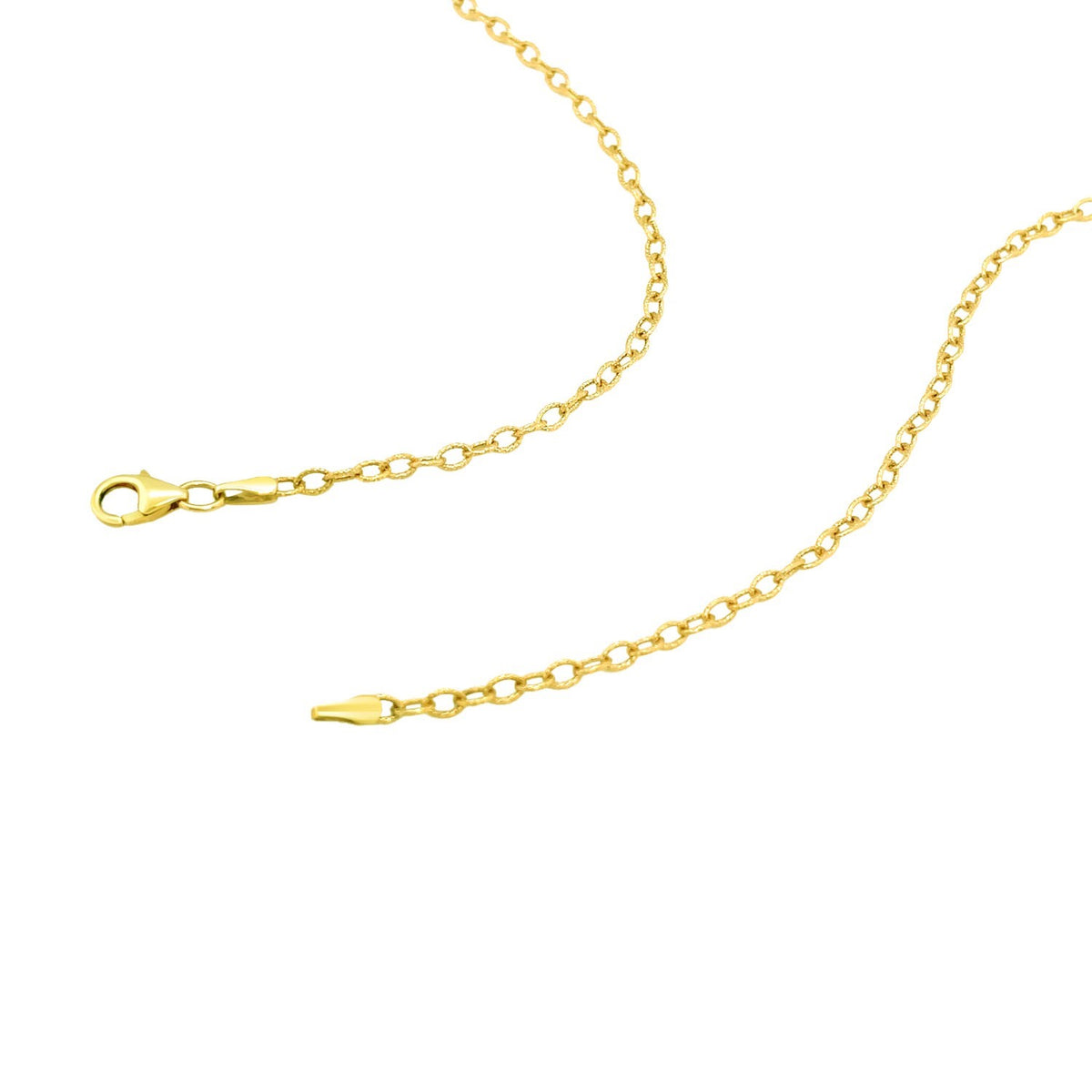 14k Yellow Gold Pendant Chain with Textured Links (2.50 mm), view 8