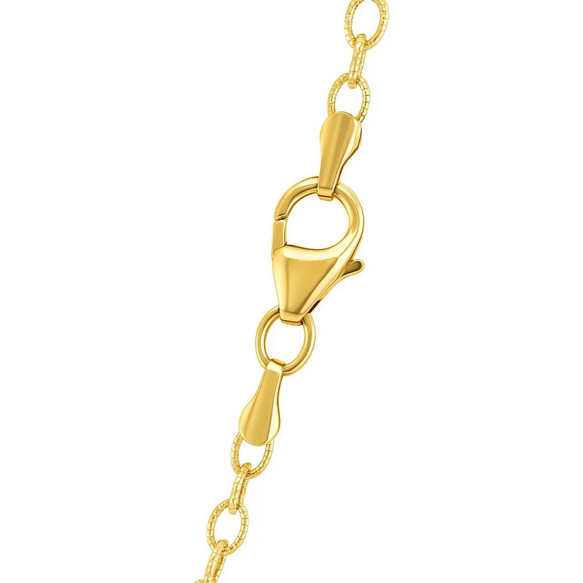 14k Yellow Gold Pendant Chain with Textured Links (2.50 mm), view 3