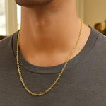 14k Yellow Gold Pendant Chain with Textured Links (2.50 mm), view 13