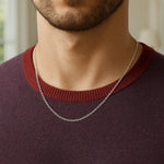 14k White Gold Oval Cable Link Chain (1.50 mm), view 14