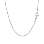 14k White Gold Oval Cable Link Chain (1.50 mm), view 26