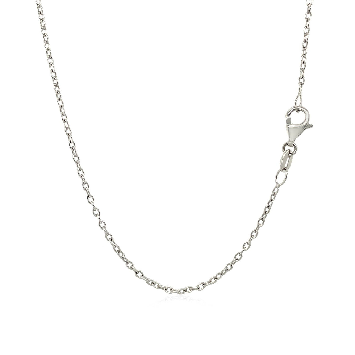 14k White Gold Oval Cable Link Chain (1.50 mm), view 26