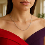 14k White Gold Oval Cable Link Chain (1.50 mm), view 24