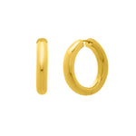 Sterling Silver Yellow Gold Plated Round Hoop Earrings, view 2