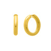 Sterling Silver Yellow Gold Plated Round Hoop Earrings, view 2
