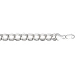 Sterling Silver Ridged Circular Chain Bracelet with Rhodium Plating (6.00 mm), view 2