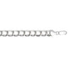 Sterling Silver Ridged Circular Chain Bracelet with Rhodium Plating (6.00 mm), view 2