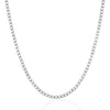 Rhodium Plated Sterling Silver Curb Style Chain (3.00 mm), view 2